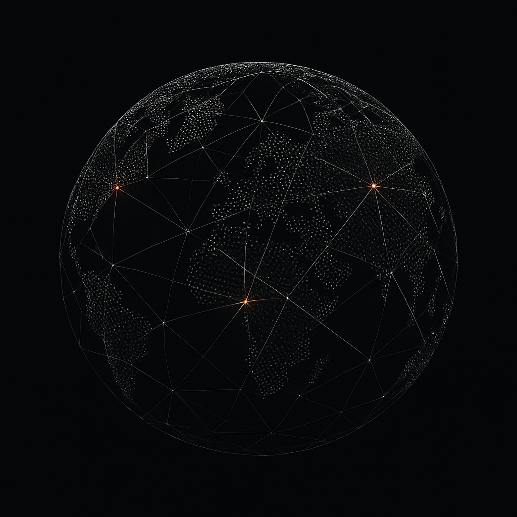 Networked globe representing Ladder's team of post-exit founders and operators connected across global markets